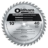 Oldham 10040TP All Purpose 10-Inch 40 Tooth ATB Combination Saw Blade with 5/8-Inch Arbor