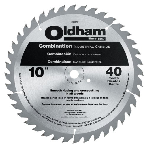 Oldham 10040TP All Purpose 10-Inch 40 Tooth ATB Combination Saw Blade with 5/8-Inch Arbor