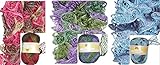 Clearance Pack of 3 Balls Metallic Dee Ruffle Scarf Yarn Mix Colors Lot (mix25)