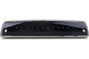 High Mount Dual Row LED 3rd Brake/Cargo Light Fit for 1994-2001 Dodge Ram (Black Housing Smoke Lens)