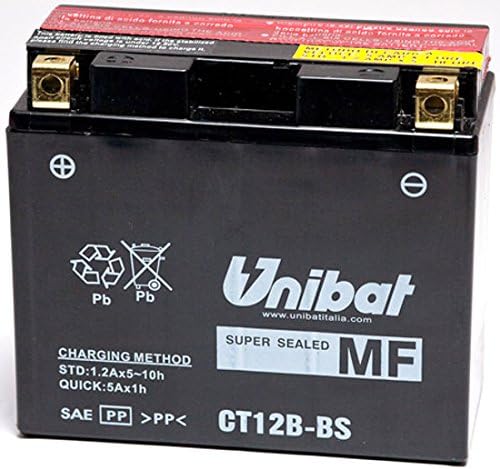 UNIBAT YT12B-BS 12V 10AH Yamaha YZF-R6 1998-2000 Battery for Yamaha-YZF-R6 from 1998 to 2000