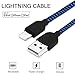 Iphone Charger 5Pack Cable Data Sync USB Cord Wecool Lightning Cable Nylon Braided 8 Pin Charging for iPhone iPad iPod Black and Blue