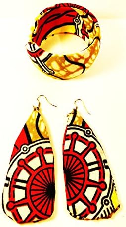 Ankara Bracelet-Earring Set (Pink-Tear)