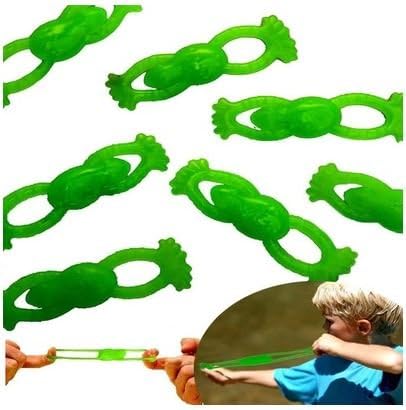 Hobby Trading Company 12 Stretchable Flying Slingshot Frogs - 3.5 Inches - Fun Stretchy Party Favor (TM)