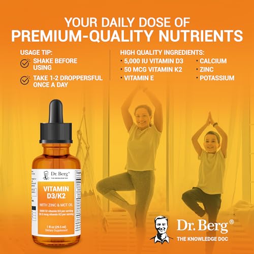 Dr. Berg Vitamin D3 K2 with Zinc & MCT Oil Liquid Supplement Liquid