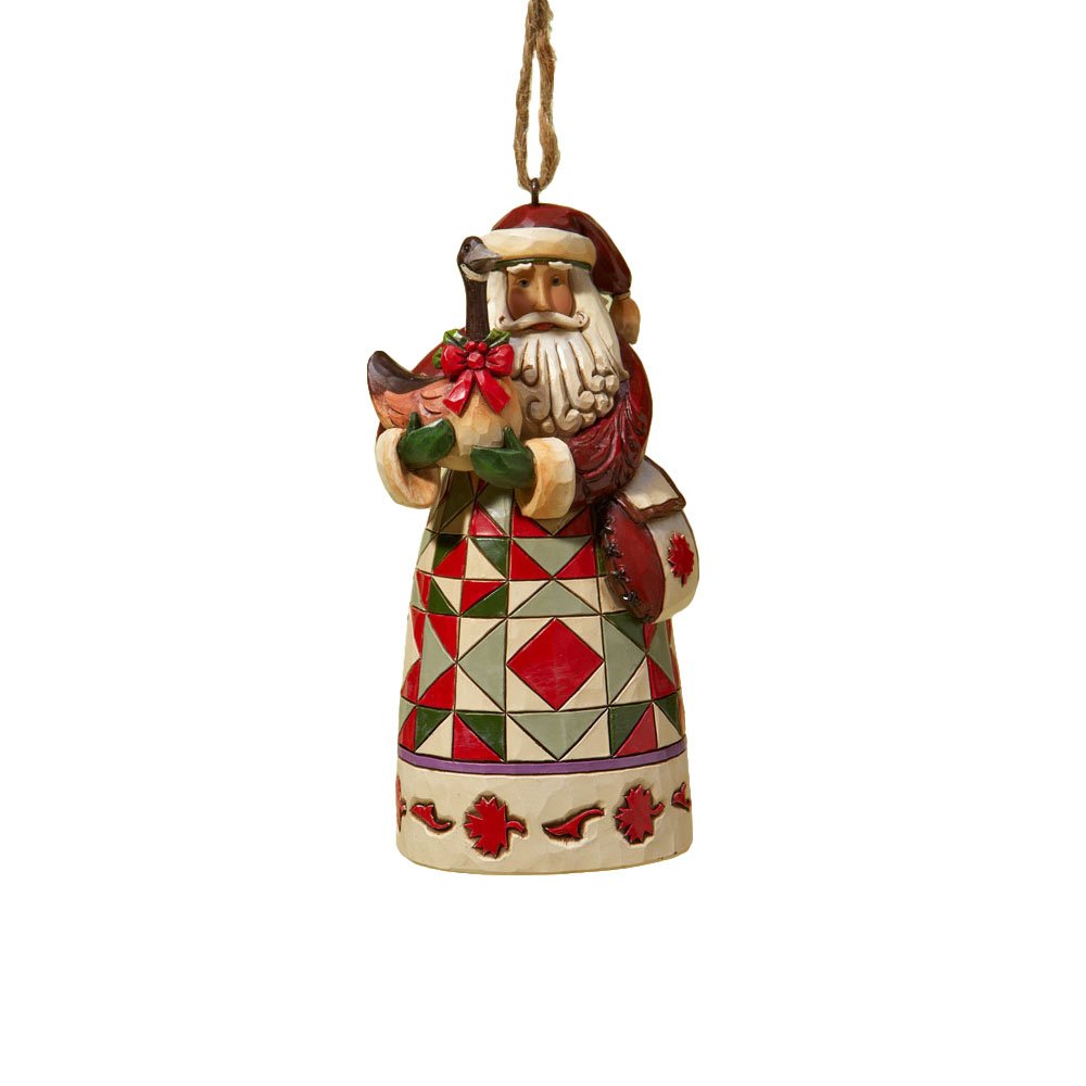 Jim Shore Heartwood Creek Canadian Santa Stone Resin Hanging Ornament, 4.75”