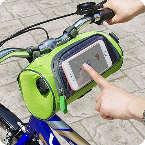 AROYEL Bicycle Handlebar Bag, Front Top Frame Tube Touchscreen Cell Phone Carry Bag, Waterproof Pannier Bag with Removable Shoulder Strap for Road Bikes, Mountain Bikes & Motorcycles (Pink)