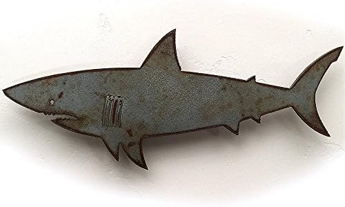 Shark - Metal Wall Art Home Decor - Handmade - Choose 11", 17" or 23" Wide, Choose your Patina Color and Choose from a Variety of Nautical Pieces
