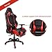 Kinsal Gaming Chair High-Back Computer Chair, Ergonomic Racing Chair, Leather Premium Lumbar Support Swivel Executive Office Chair Including Headrest and Massage Lumbar Pillow (red)
