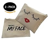 Cosmetic Makeup Bag - TWO PACK - Case for Make Up - Trend Clutch (Contains my face/lips and lashes)