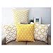 Howarmer Canvas Cotton Throw Pillows Cover for Couch Set of 4 Lemon Yellow Accent Pattern 18 X 18-inch