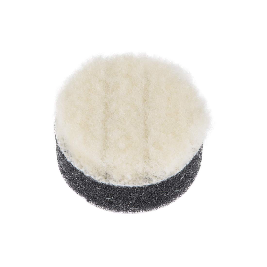 sourcing map 1.2" Wool Felt Sponge Polishing Pad Hook and Loop Buffing Wheel for Orbital Polisher Buffer 2 Pcs