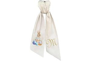Monogram Easter Wreath Sash, Embroidered Bunny Ribbon for Front Door, Happy Easter Sash for Porch and Yard, Hand Tailored Spr