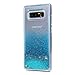 YOKIRIN Note 8 Case, Liquid 3D Glitter Stars Flowing Quicksand Case Flexible TPU Soft Bumper Bling Sparkle Floating Crystal Clear Skin Cover for Samsung Galaxy Note 8 with Dust Plug & Stylus, Blue
