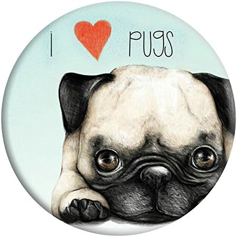 TracyWalk -Customaized Black Expanding Cell Phone Holder/ Stand/ Grip for Smartphones and Tablets--Pug Dog