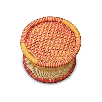 Kashish Trends 1 Pcs Hadicraft Jaipuri Bamboo/Cane Bar Stool for Home Outdoor Furnishing/Indoor Furnishing