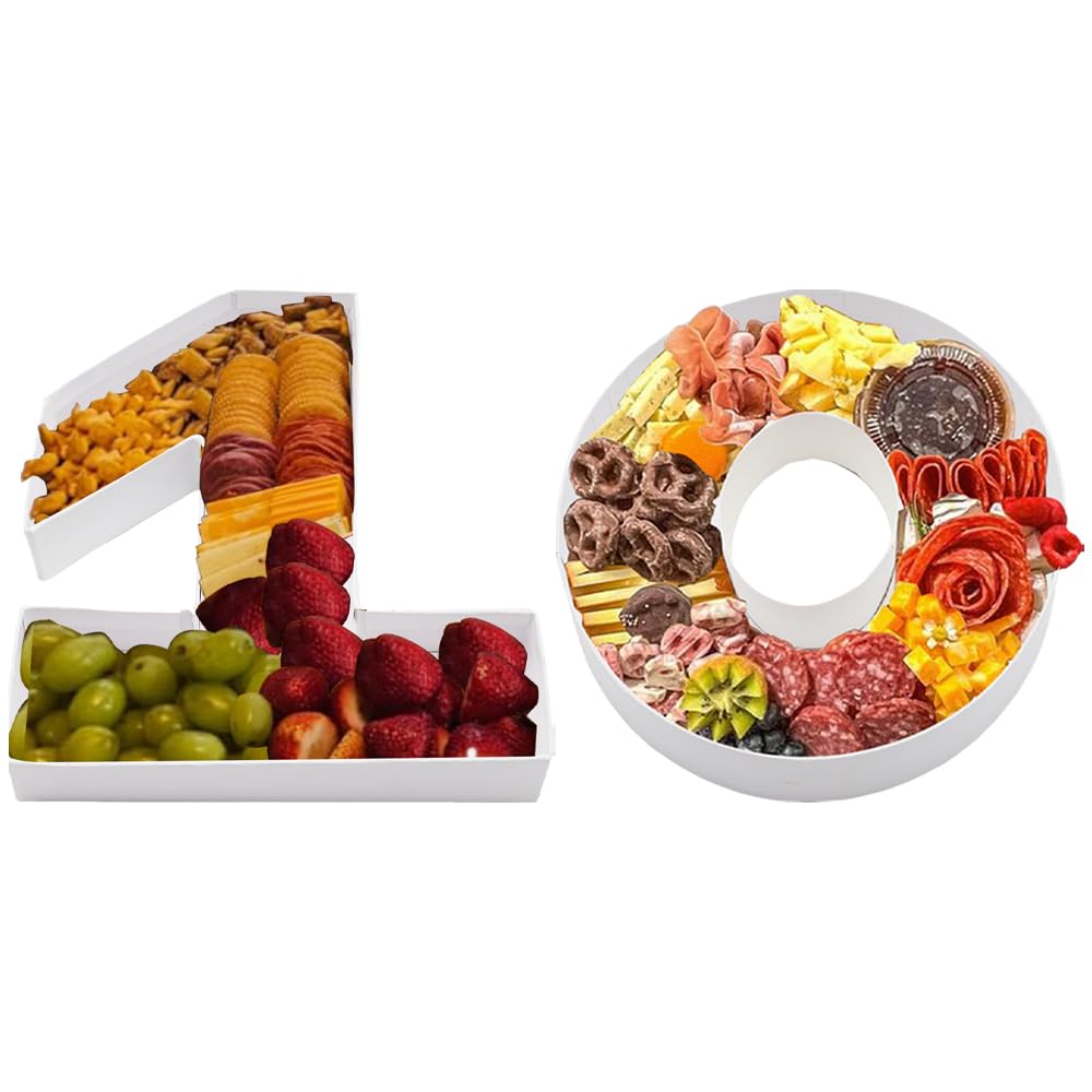 Photo 1 of Alkiuyfv 8in Fillable Paper Mache Number Cardboard Letter Birthday Charcuterie Treat Candy Tray Container (10)