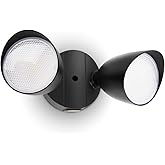 LUTEC 6222B 3500 Lumen 32 Watt 28 LED Dual-Head Floodlight Outdoor, Full Metal Design, Waterproof Exterior Security Wall Ligh