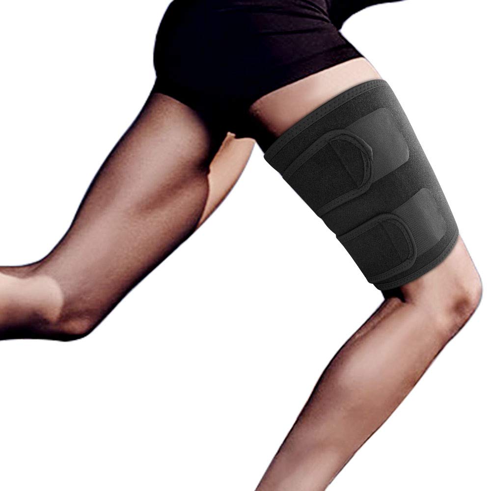Thigh Compression Sleeve for Men and Women, Adjustable Thigh Support Brace Wrap, Thigh Pain Relief, One Size Fit Most: Industrial & Scientific