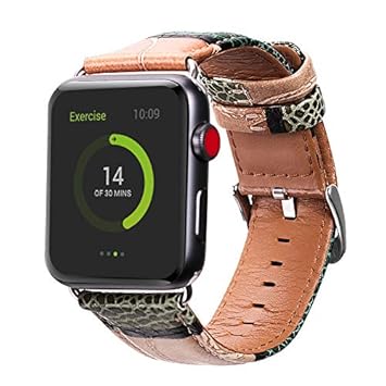 Aladrs - Correa de Piel auténtica Compatible con Apple Watch ...