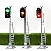Evemodel HO Scale Model Railroad Train Signals 3-Lights Block Signal G/Y/R (3 pcs)