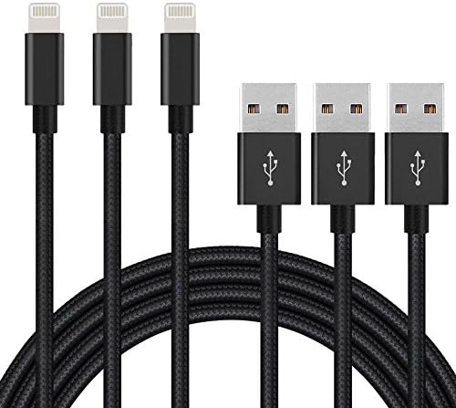 iPhone Cable, 3-Pack 10ft / 3M iPhone Charger Nylon Braided Lightning Cable for iPhone 7,iPhone 7 Plus,iPhone 6/6s,iPhone 6/6 Plus,iPhone 5/5s,iOS Devices