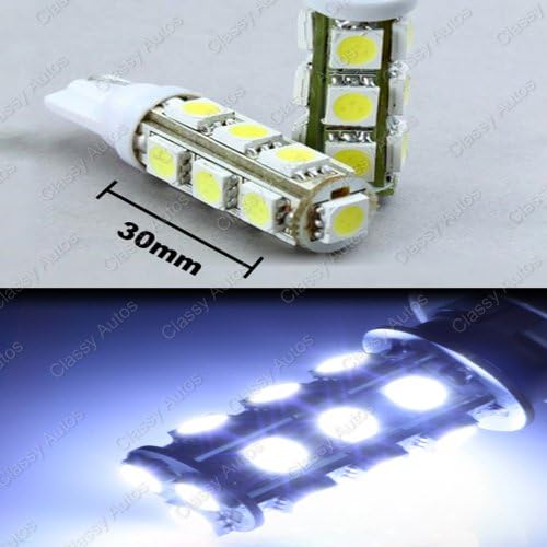Classy Autos T10 LED Wedge bulbs Dash Dome Light 13-SMD-5050SMD LED White (A PAIR), 1415WH 2821, 2825, 168, 194, W5W, 158, 147, 152, 159, 161, 184, 192, 193, 901, 904, 916, 917, 918, 920, 921, 922, 923, 926, 927.
