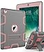 TOPSKY Compatible with iPad 2 Case,iPad 3 Case,iPad 4 Case,iPad 2/3/4 Kids Proof Case,Heavy Duty Shockproof Rugged Kickstand Protective Cover Case for iPad 2nd/3rd/4th Generation Retina(A1416/A1458) Grey Rose Gold