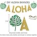 Hawaiian Party Decorations 73Pcs Luau Party Supplies Including ALOHA Banner Tropical Palm Leaves Cake Topper Balloons Drinking Umbrella Straws for Aloha Party Summer Party