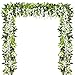 Sunm Boutique Artificial Flowers Wisteria Garland Vine Rattan Hanging for Home Garden Ceremony Wedding Arch Floral Decor, 6.6 Feet, 4pcs, White