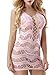 FasiCat Women's Mesh Lingerie Fishnet Babydoll Mini Dress Free Size Bodysuit