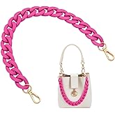 PH PandaHall 16 inch Acrylic Bag Chain Deep Pink Purse Chain, Frosted Bag Decorative Chains Replacement Purse Strap for Small Handbags Wallet Shoulder Bags Crossbody Making