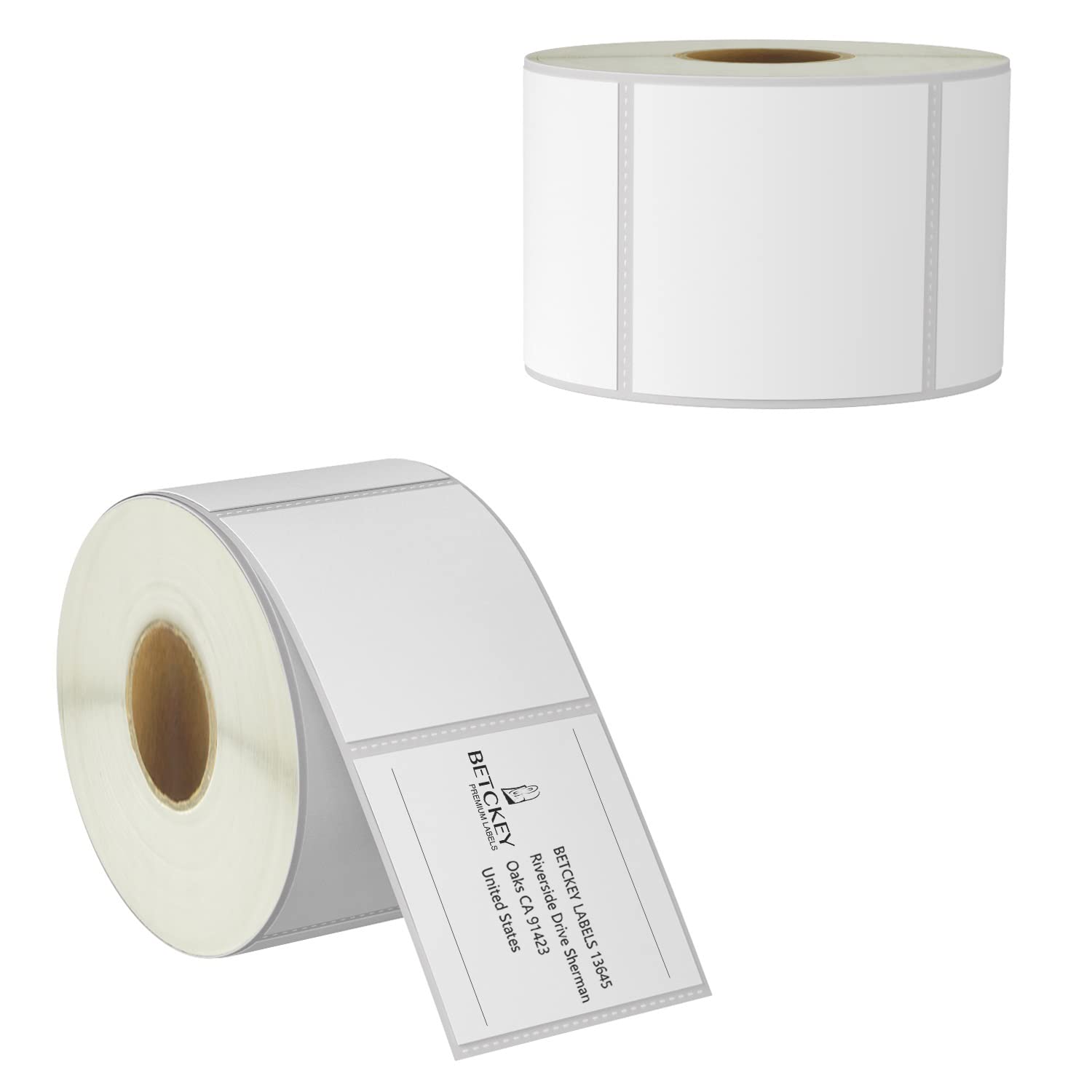 BETCKEY - 51mm x 38mm(2 in x 1.5 in) Barcode & Address Thermal Labels, 2000 Perforated Labels (2 Rolls), Compatible with Zebra & More Printers