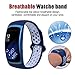 VIGOSS Compatible Gear Fit2 Band/Fit 2 Pro Band, Soft Silicone Watch Band Fitness Wristband Sport Replacement Strap for Samsung Gear Fit 2 Pro SM-R365 & Fit 2 SM-R360 Smartwatch(Blue/White)