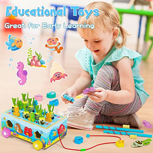 UNIH Montessori Toys for 1 2 3 Year Old Boy Girl, Shape Sorting Toys