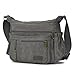 Qflmy Vintage Canvas Messenger Bag Handbag Crossbody Shoulder Bag Leisure Change Packet (Grey)