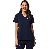 Fabletics Women's Vital 1-Pocket Scrub Top - MotionTech, Wrinkle-Resist, Chest Pocket, Anti-Shrink, Semi-Slim Fit