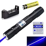 Tactical Blue Hunting Rifle Scope Sight Laser Pen Demo Pen Pointer Projector Flashlight LED Interactive Baton Funny Laser Toy (Blue)