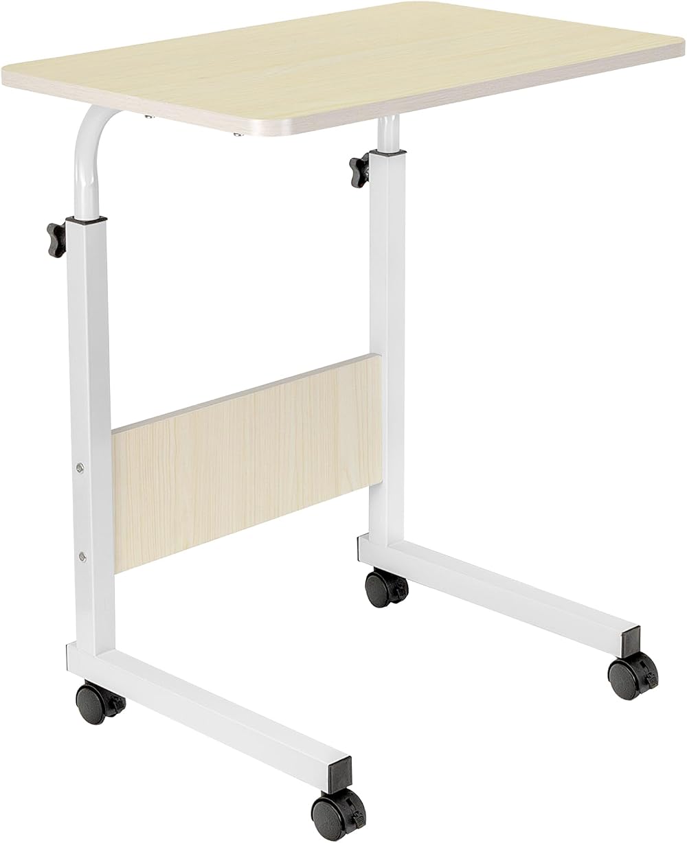 simpahome Height Adjustable Mobile Table Birch with Castors