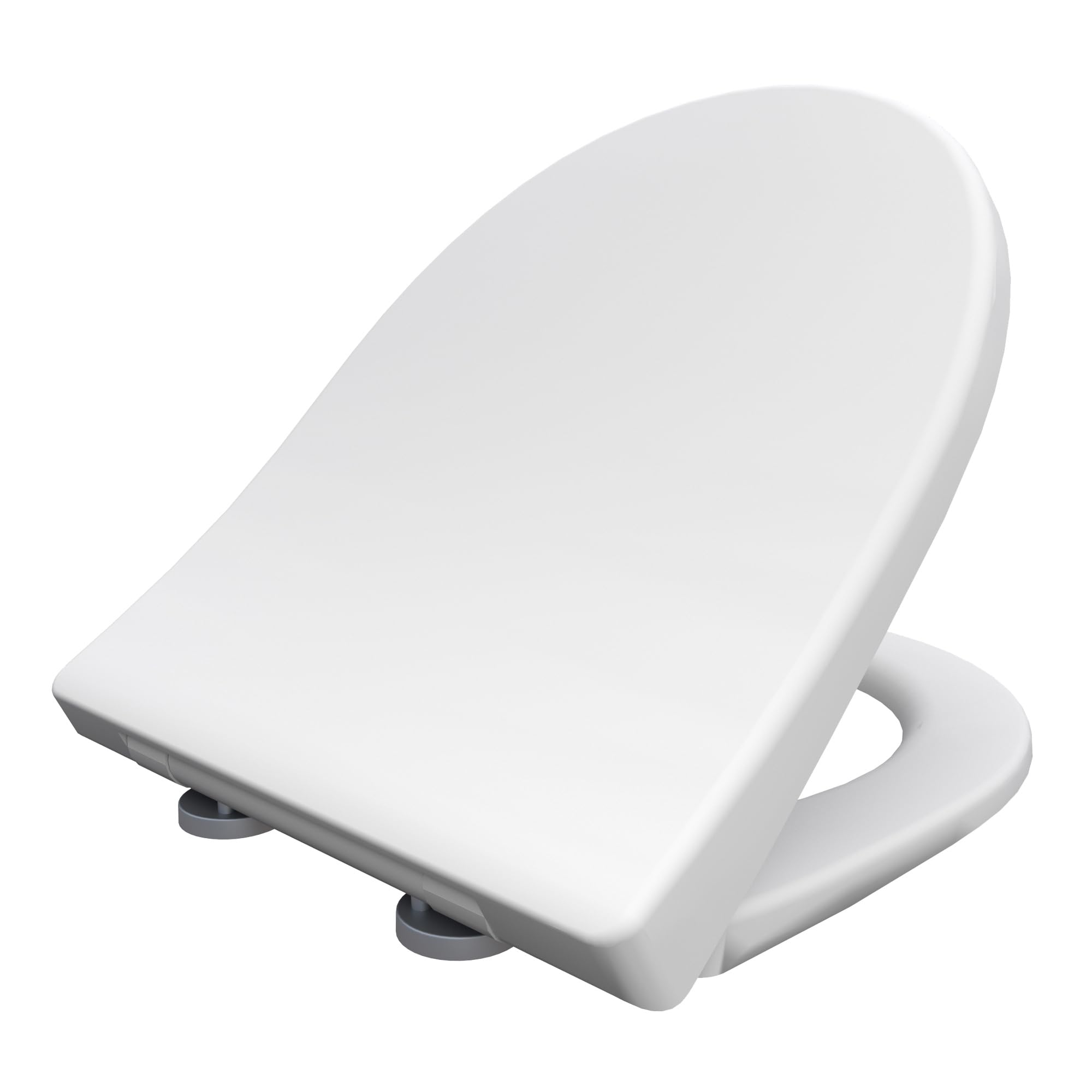 Bemis Click & Clean® D-Shape Toilet Seat with Soft-Close Mechanism, Cleaning with Best Hygiene Thanks to Patented Removal System, Easy Installation from The Top, Antibacterial Plastic, White, D-Shape