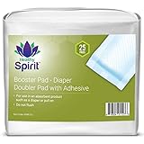 Healthy Spirit Booster Diaper Doubler Pad with Adhesive, White, 25 Count