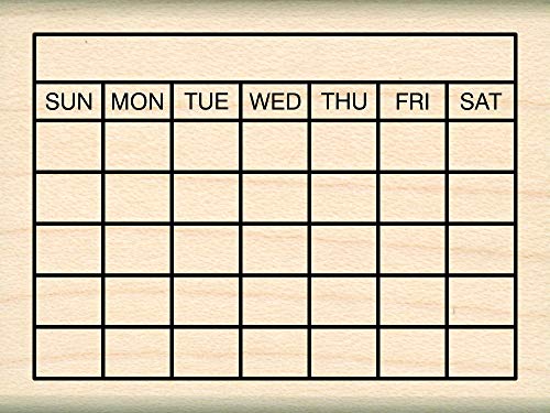 Stamps by Impression ST 0814 Small Bullet Journal 5 Row Calendar Rubber Stamp 1Â¼" x 1Â¾"