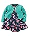 Carter's Baby Girls' 2 Piece Floral Dress Set Green/Navy Flowers-12M