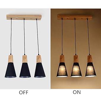 Lighting Ceiling Fans E26 Hanging Lamp With Wood Decoration