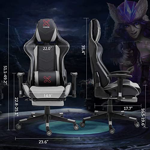 XVOLSPORT Massage Gaming Chair with Footrest Reclining High Back