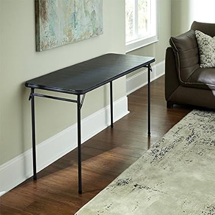 20 x 48-Inch Vinyl Top Folding Serving Table , Black : Cosco Products Vinyl Top Folding Table, 20 x 48-Inch, Black