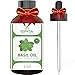 Basil Oil - 100% Pure and Natural - 4 Oz. with Glass Dropper - Therapeutic Grade - Excellent for Removing Bacteria, Purifying Air, Aromatherapy, Massage, and Ear Infections by Essential Oil Labs