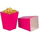 We Moment Hot Pink Popcorn Boxes Mini Paper Popcorn Box Cardboard Popcorn Container for Birthday Party, Graduation, Wedding, 