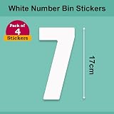 Packwith Pack of 4 White Wheelie Bin Number 7 Stickers 17 cm Vinyl view 2