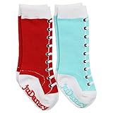 juDanzy baby & toddler & girls tall knee high socks Ballet, Mary Jane,(2 pairs) (12-24 Months, Knee High Lace Ups)